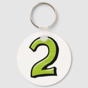 Silly Numbers 2 green Keychain