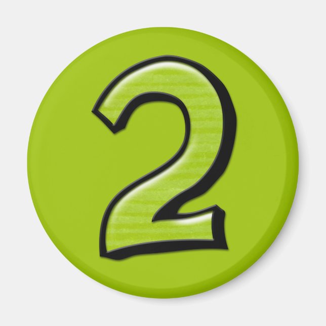 Silly Numbers 2 green  Magnet (Front)