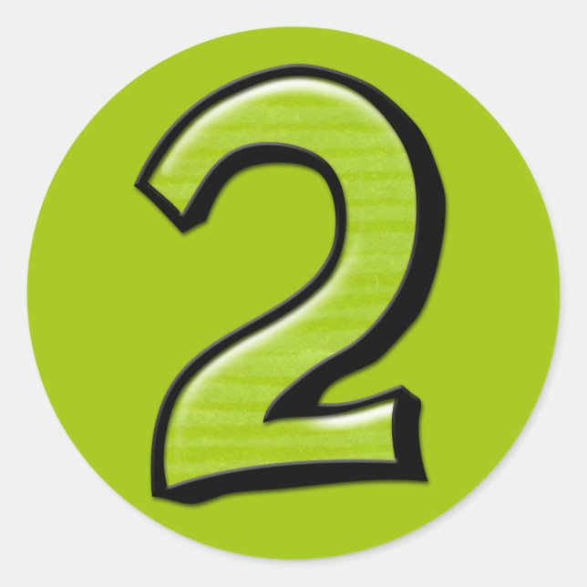 Silly Numbers 2 green Sticker (Front)