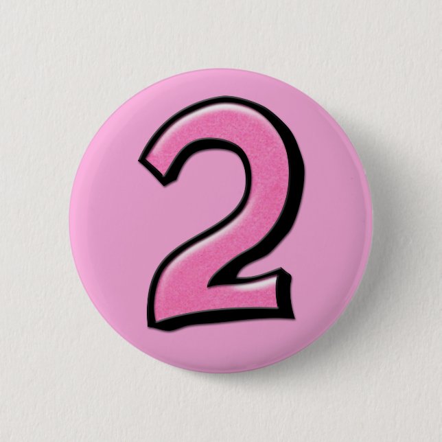 Silly Numbers 2 pink Button (Front)