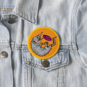 silly opossum 7.5 cm round badge