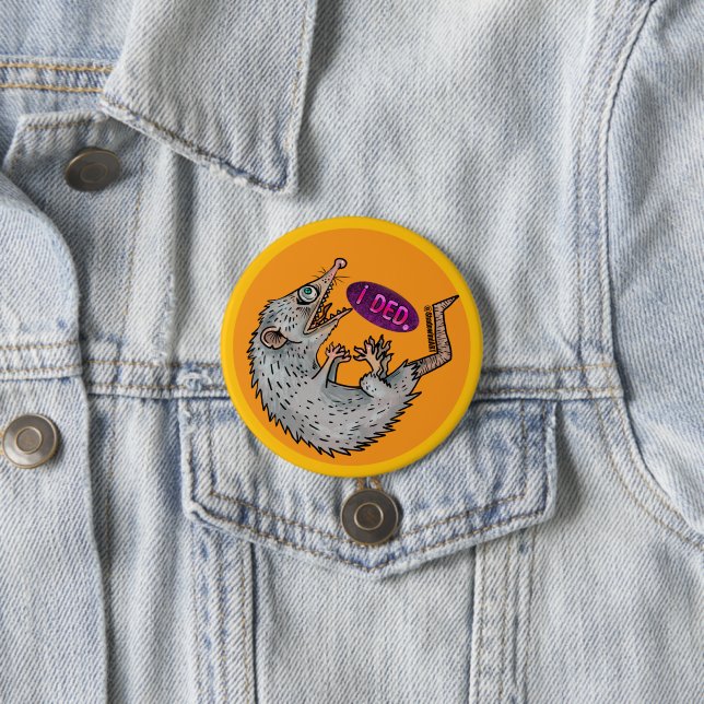 silly opossum 7.5 cm round badge (In Situ)