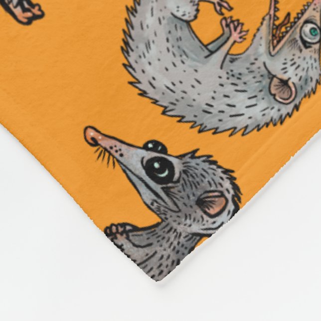 silly opossum fleece blanket (Corner)