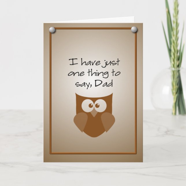 Silly Owl Father's Day Card (Front)