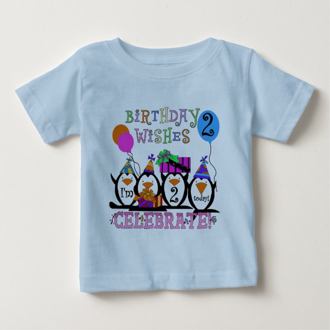 Silly Penguins 2nd Birthday T-shirts and Gifts (Front)