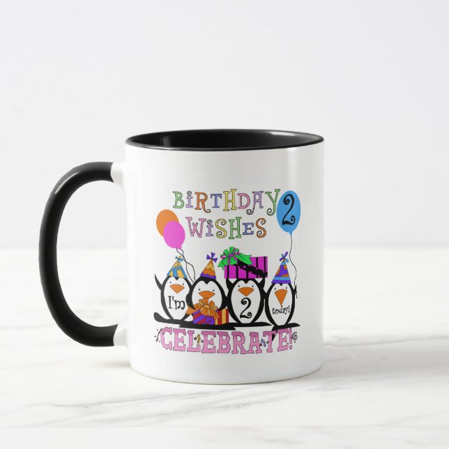 Silly Penguins 2nd Birthday T-shirts and Gifts Mug (Left)
