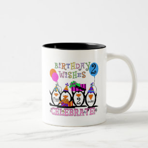 Silly Penguins 2nd Birthday T-shirts and Gifts Two-Tone Coffee Mug