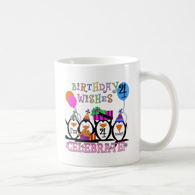 Silly Penguins 4th Birthday T-shirts and Gifts Coffee Mug (Right)