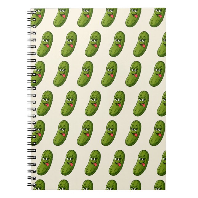 Silly Pickle Face All-Over Print Notebook (Front)