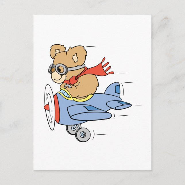 Silly Pilot Bear Postcard (Front)