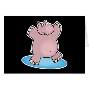 silly pink dancing hippo