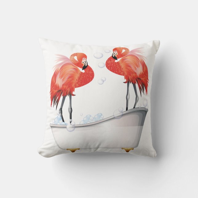 Silly Pink Flamingos Cushion (Front)