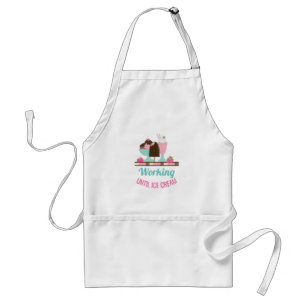 Silly Pun Working Until Ice Cream - Yummy Treats Standard Apron
