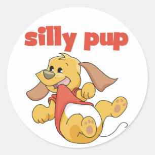 Silly Pup Tshirts and Gifts Classic Round Sticker