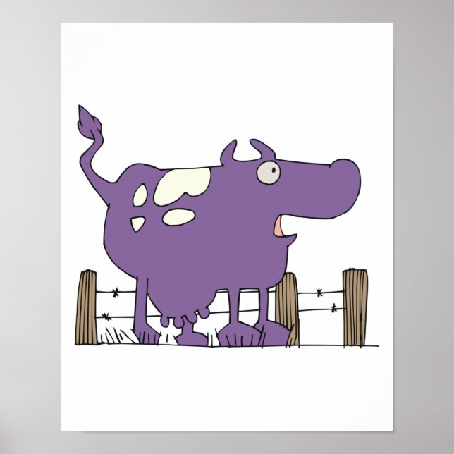 Silly Purple COw Poster (Front)