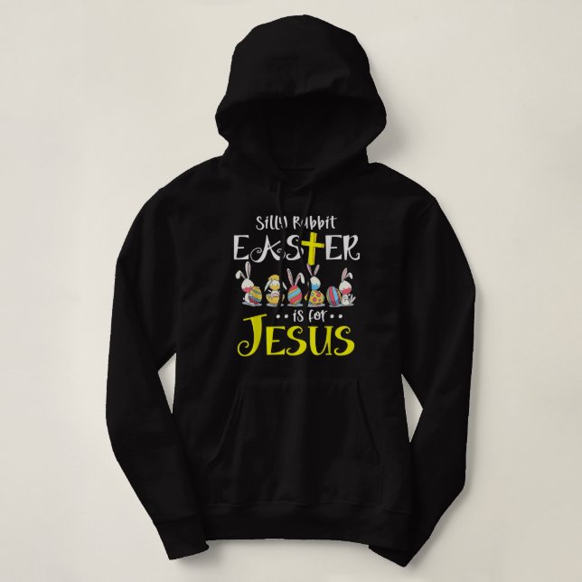 Silly Rabbit Easter Is for Jesus Bunny Face Mask Q Hoodie (Design Front)