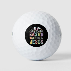 Silly Rabbit Easter Is For Jesus Cute Bunny Golf Balls