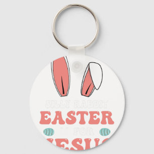 silly rabbit easter is for jesus, retro, vintage key ring