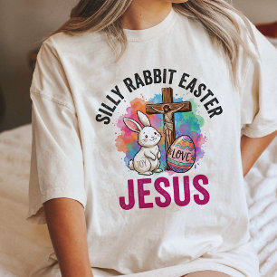 Silly Rabbit Easter Jesus Christian Watercolor Tri-Blend Shirt