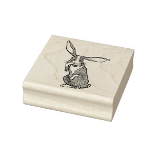 Silly Rabbit Telling Secrets Vintage Art Stamp