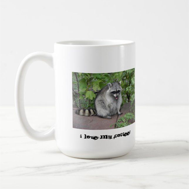 Silly Racoon Coffee Mug (Left)