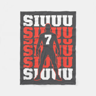 Silly s Soccer Fan Lovers Siuuuu Soccer Player Fleece Blanket
