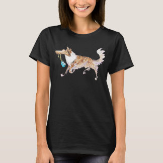 Silly Sable Merle Rough Collie With A Dog Toy T-Shirt