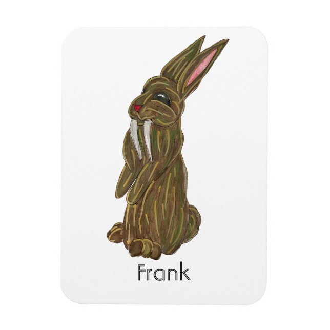 Silly Sabre Tooth Rabbit Magnet (Vertical)