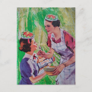 Silly Salad Hats collage Postcard