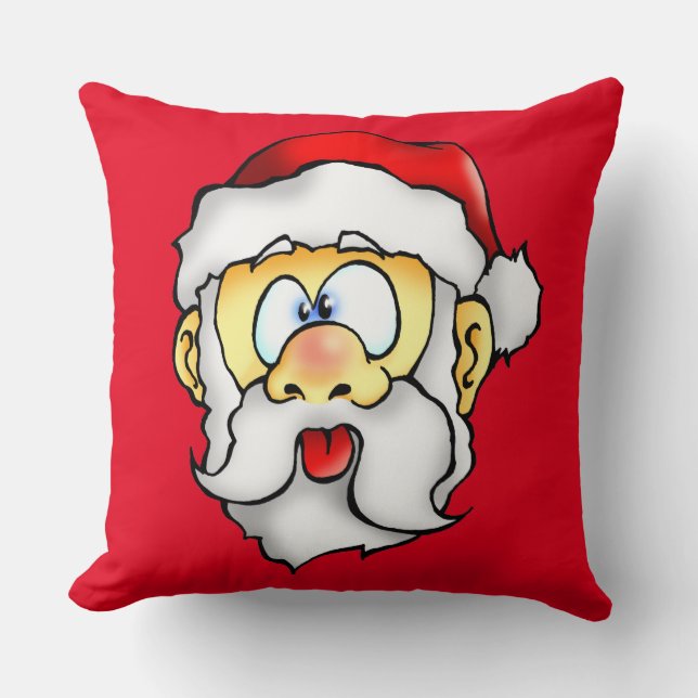 Silly Santa taking a Selfie Cushion (Front)