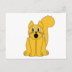 Silly Scared Orange Cat Postcard