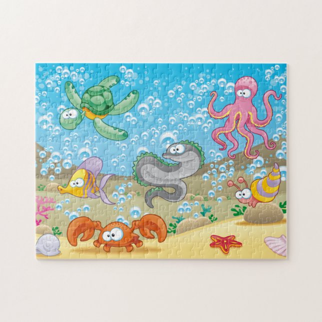 Silly Sealife Puzzle, 11" x 14", 252 pieces Jigsaw Puzzle (Horizontal)
