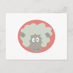 silly sheep face postcard