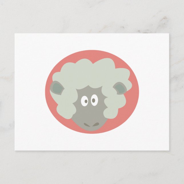 silly sheep face postcard (Front)