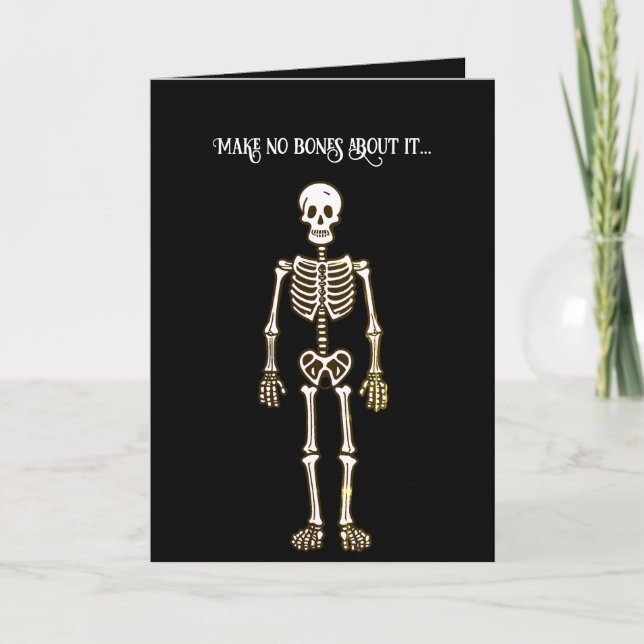 Silly Skeleton Halloween Holiday Card (Front)