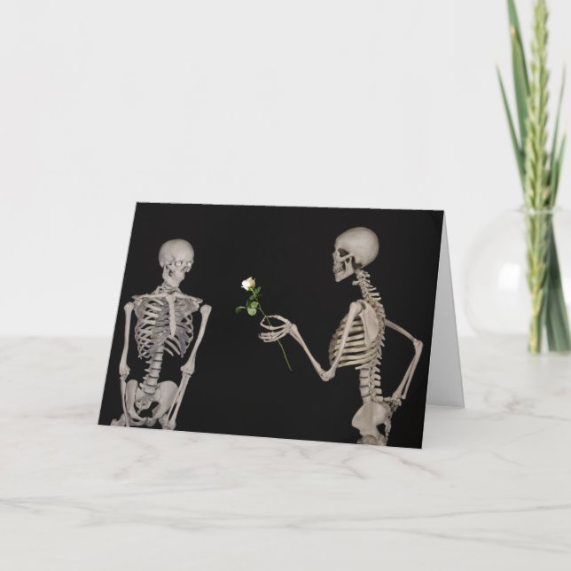 Silly Skeleton Odd Funny Valentine's Day Card (Front)