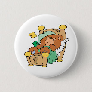 silly sleeping teddy bear design 6 cm round badge