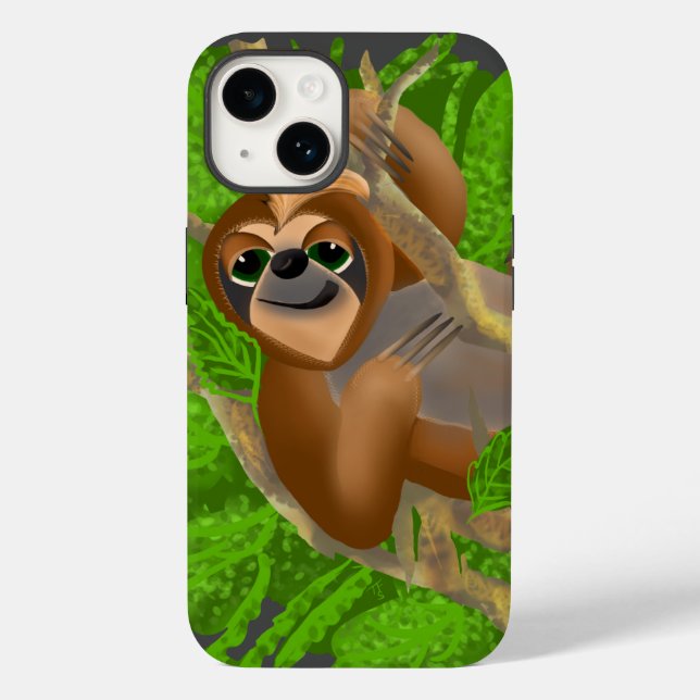 Silly Sloth Relaxing In A Tree Case-Mate iPhone Case (Back)