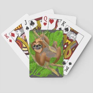 Silly Sloth Relaxing In A Tree Playing Cards