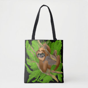 Silly Sloth Relaxing In A Tree Shoulder Tote Bag