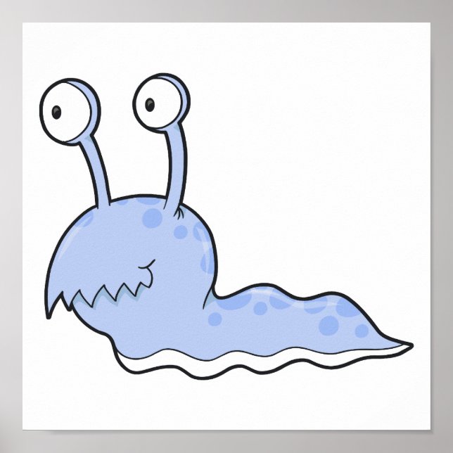 silly sluggy blue monster poster (Front)
