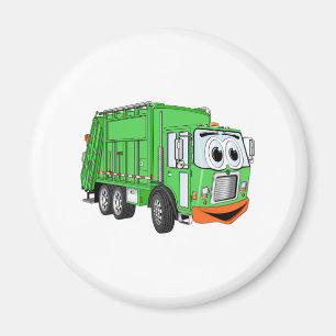 Silly Smiling Garbage Truck Cartoon Magnet