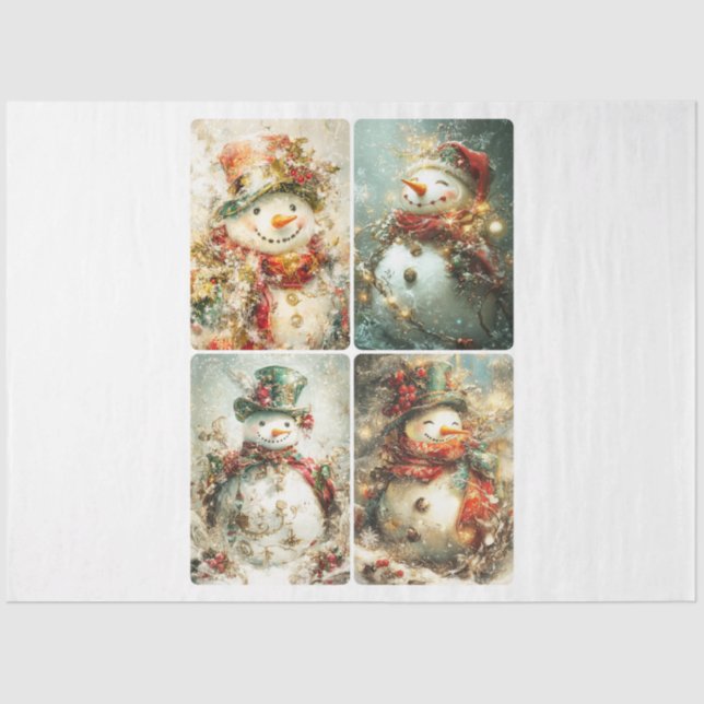 Silly Snowmen Tissue Paper (Front)