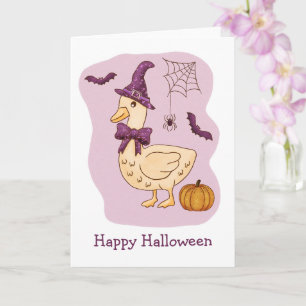 Silly Spooky Goose and Pumpkin  Card
