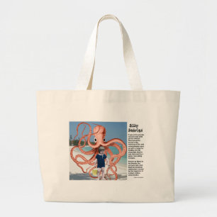 Silly Stories: Man-eating Octopus Large Tote Bag