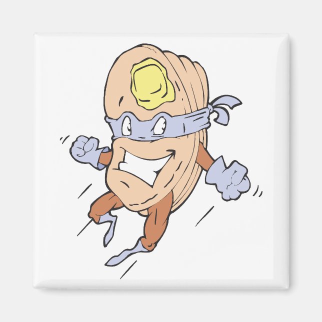 silly superhero super pancakes character magnet (Front)