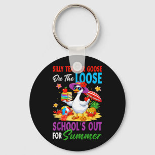 Silly Teacher Goose On The Loose Last Day of Key Ring