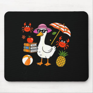 Silly teacher goose on the loose school's out for mouse pad