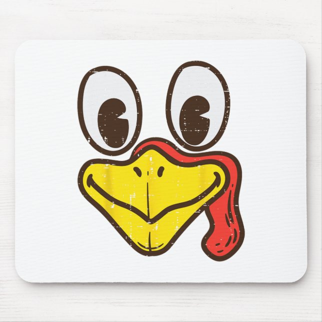 Silly Turkey Face Funny Thanksgiving Dinner Men Wo Mouse Pad (Front)