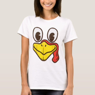 Silly Turkey Face Funny Thanksgiving Dinner Men Wo T-Shirt